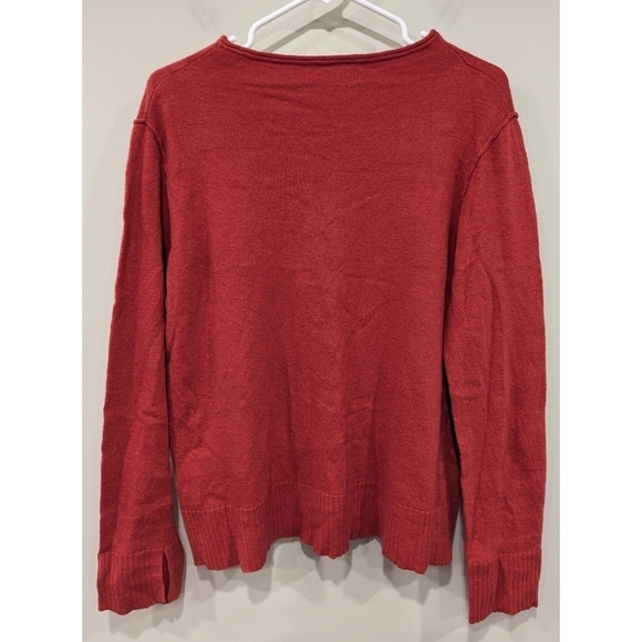 Caractére Red Viscose Wool Cashmere Blend Pullover Sweater Size Large - Picture 2 of 6
